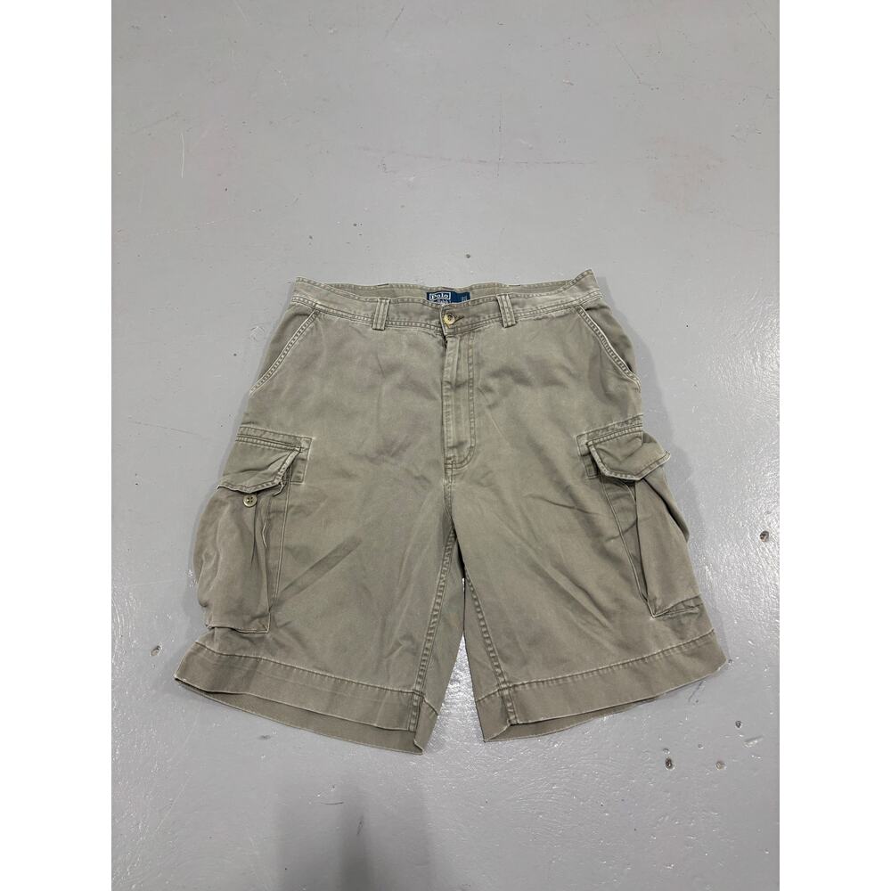Vintage Polo Ralph Lauren Shorts Mens 35 Military Green Cargo Utility Pockets